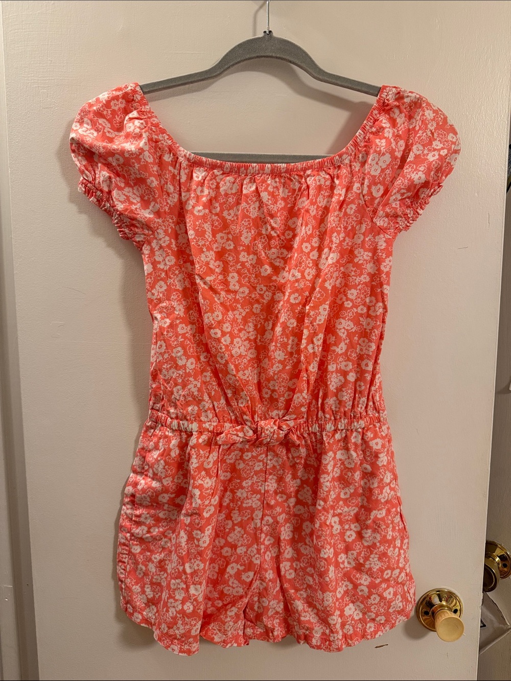 GAP Coral Floral Off-Shoulder Romper for Kids